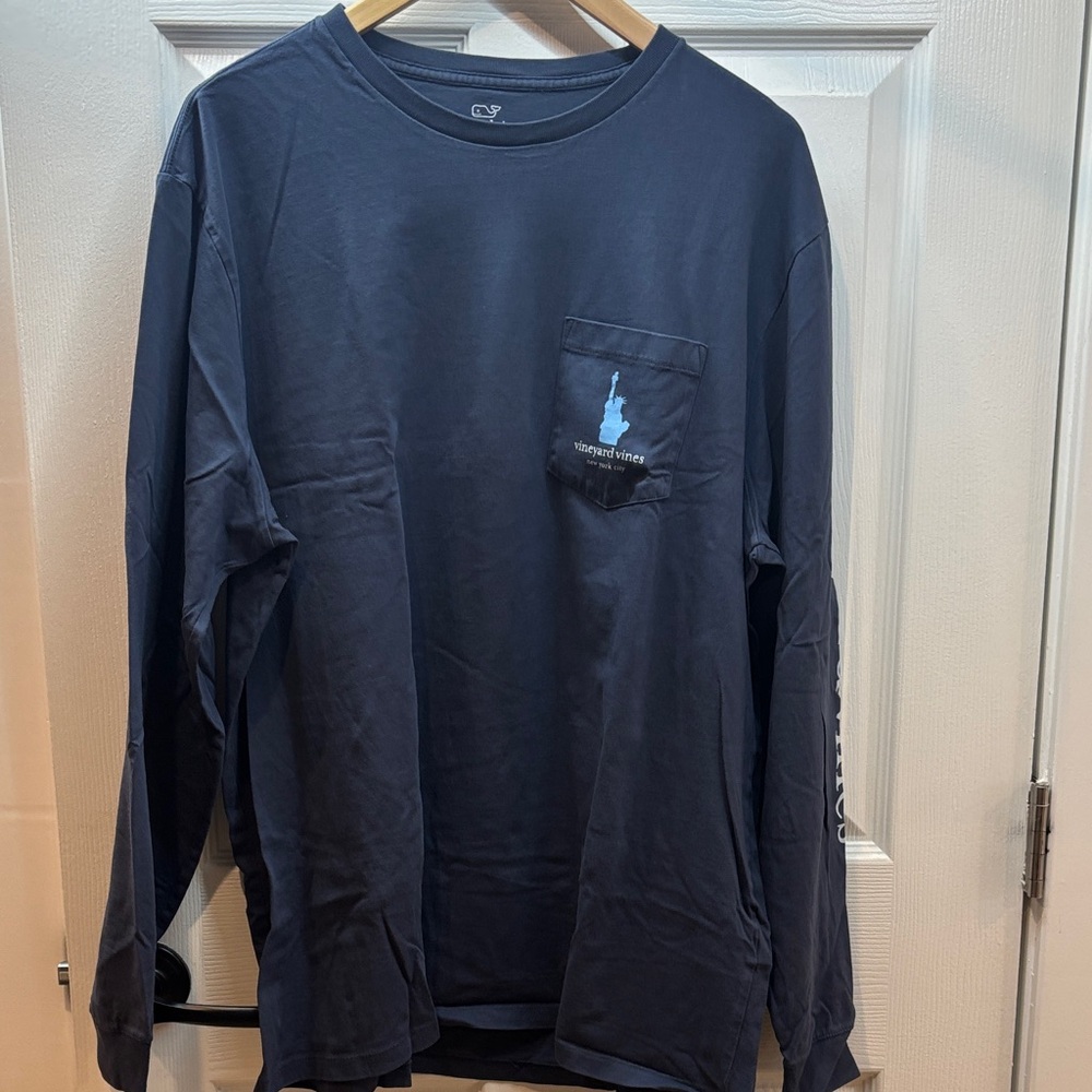 Vineyard Vines Men's Navy Long Sleeve Shirt